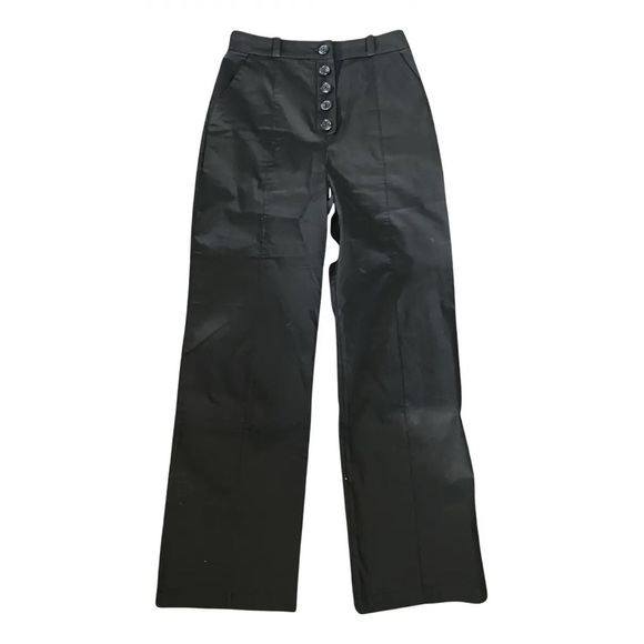 Revolve Song of Style High Waisted Button Front Boot Cut Black Chino Pant XS - Picture 1 of 10
